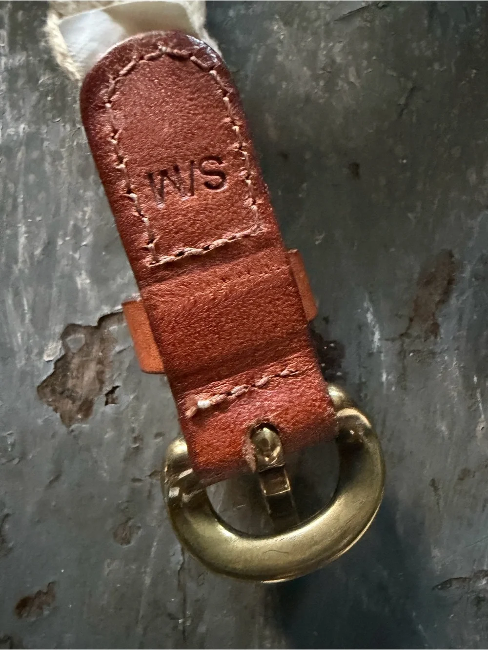 J. Crew Cream Braided Cotton Belt with Brown Leather Trim - Picture 3 of 5